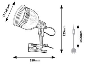 Rabalux 3092 - Faretto con clip 1xE14/25W/230V nero