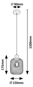 Rabalux 3131 - Lampadario su corda GRENDEL 1xE27/60W/230V