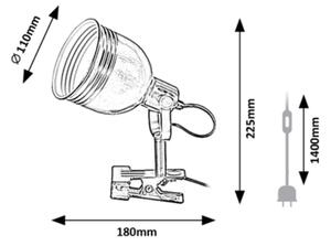 Rabalux 3093 - Faretto con clip 1xE14/25W/230V beige