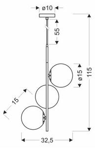 Lampadario a sospensione con filo DUO 3xE14/40W/230V oro/nero