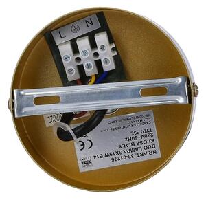 Lampadario a sospensione con filo DUO 3xE14/40W/230V oro/nero
