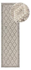 Passatoia grigio tessuta a mano in misto lana 60x230 cm Minerals Diamond - Flair Rugs