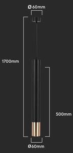 Lampadario a sospensione con supporto rigido 1xGU10/35W/230V 50 cm nero/oro