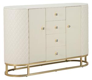 Mobile elegante e funzionale con cassetti e ante rivestito I simil Pelle Trapuntato Dimensioni 120x80x h45 cm ante e scorrevoli da 18 mm colore bianco opaco