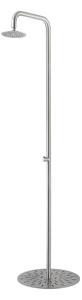 Doccia In Acciaio Inox Satinato SIMIUS Doccia Per Giardino e Piscina a Sola Acqua Fredda Realizzata In Acciaio Di Qualit� Inox 316l Dimensioni 38x h 223 cm con Miscelatore e Doccetta da esterno In Acciaio Inox 316 l