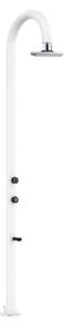 Doccia da Giardino esterno LUNA ALU-LCD in Alluminio Doppio Attacco Dimensioni 26x37x h 223,9 cm con Miscelatore e Doccetta da esterno In Acciaio Inox 316 L WHITE