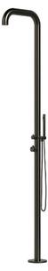 Doccia da Giardino per Piscina esterno CHIA-BLACK Dimensioni 26x37x h 222,9 cm con Miscelatore e Doccetta da esterno In Acciaio Inox 316 L CHIA Canna Di Fucile
