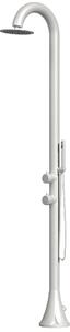 Doccia da Giardino esterno LUNA D BIANCA Doppio Attacco Dimensioni 26x37x h 223,9 cm con Miscelatore e Doccino mobile acqua calda e Fredda da esterno In Acciaio Inox 316 L