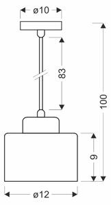 Lampadario a sospensione con filo OLENA 1xE27/60W/230V nero