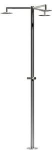 Doccia Esterna CERBERO Acqua Fredda Unisce Mito e Design: 3 Soffioni Per Uso Dimensioni 28x58x h 220 cm In Acciaio Inox 316l