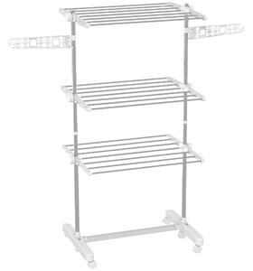 HomCom Stendino Premium 3 Piani Regolabile - Stendibiancheria di Lusso  in Acciaio Inox|Aosom
