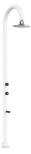Doccia da Giardino esterno LUNA ALU-BIANCA -LED in Alluminio Doppio Attacco Dimensioni 26x37x h 223,9 cm con Miscelatore e Doccetta da esterno In Acciaio Inox 316 L WHITE