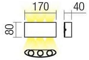 Redo 90226 - LED Applique da esterno FABO LED/6W/230V 3000K IP54 grigio