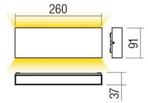 Redo 90388 - Applique a LED da esterno KAMAL LED/15W/230V 3000K IP54 grigio