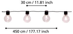 Eglo 900213 - Catena decorativa da esterno LED PARTAJ 16xLED/0,064W/24V IP44 nero
