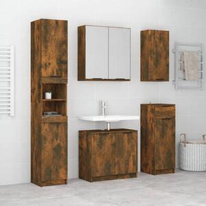 Cassettiera bagno multiuso 76x68 h cm in legno rovere selvatico e