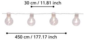 Eglo 900238 - Catena decorativa da esterno LED PARTAJ 16xLED/0,064W/24V IP44 bianco