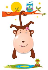 LED Lampada da parete per bambini MONKEY LED/0,6W/3xAAA