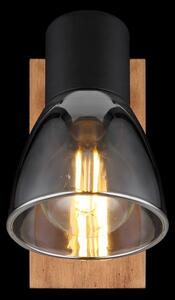 Globo 54307-1W - Faretto da parete CLAUDE 1xE14/40W/230V nero/legno