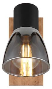 Globo 54307-1W - Faretto da parete CLAUDE 1xE14/40W/230V nero/legno