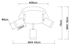 Globo 54032-3B - Luce Spot JOSEBA 3xE27/60W/230V legno nero