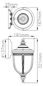 Feiss - Applique da esterno ENGLISH BRIDLE 1xE27/60W/230V IP44
