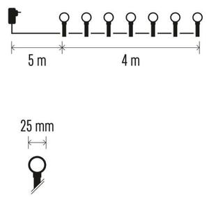 Catena luminosa LED da esterno 40 LED / 9 m IP44 bianco freddo