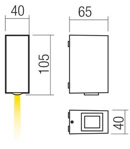 Redo 90416 - LED Applique da esterno ACE LED/3,36W/230V 4000K IP54 grigio