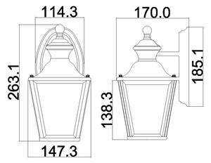 Kichler - Applique da esterno BAY SHORE 1xE27/60W/230V IP44 oro