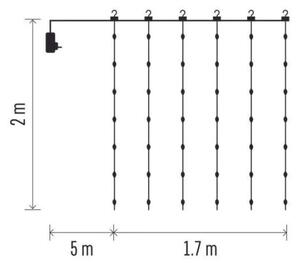 Catena luminosa LED da esterno 240 LED/8 funzioni 6,7 m IP44 bianco caldo