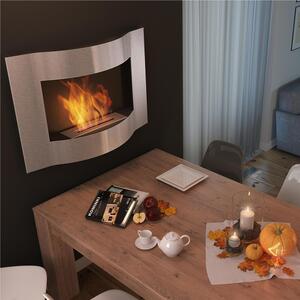 Camino Bioetanolo DA APPENDERE O SPORGENTE DECORATIVO inox con Vetro Dimensioni 100x19,7x h 70 cm - peso 22 kg Certificato ISO 9001 colore Nero bordo inox