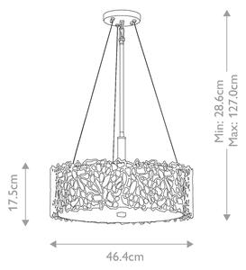 Kichler KL-SILVER-CORAL-P-A - Lampadario a sospensione con supporto rigido SILVER CORAL 3xE27/100W/230V cromo