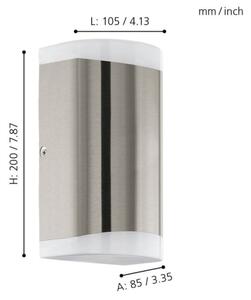 Eglo 75543 - Applique a LED da esterno CARPINERA 2xGU10/4,6W/230V IP44