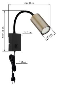 Globo 57911WM - Lampada da parete flessibile ROBBY 1xGU10/25W/230V nero/ottone