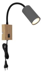 Globo 57911WG - Lampada flessibile da muro ROBBY 1xGU10/25W/230V grigio/marrone