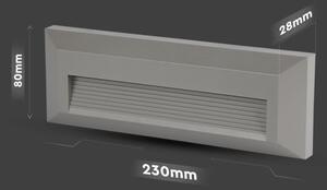 LED Illuminazione delle scale per esterni LED/3W/230V IP65 3000K grigio