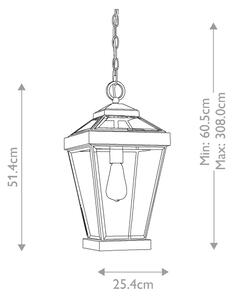 Quoizel QZ-RAVINE8-L - Lampadario da esterno a sospensione con catena RAVINE 1xE27/60W/230V IP23 marrone