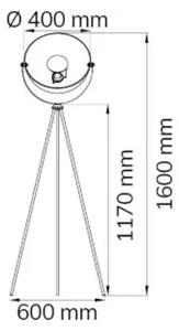 Wofi 3019.01.10.7000 - Lampada da terra MONA 1xE27/40W/230V