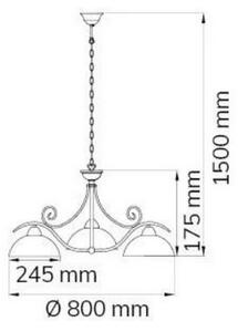 Wofi 5128.03.09.0000 - Lampadario a sospensione con catena LACCHINO 3xE27/60W/230V