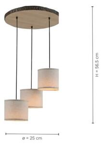 Leuchten Direkt 11236-79 - Lampadario a sospensione con filo BARK 3xE27/40W/230V