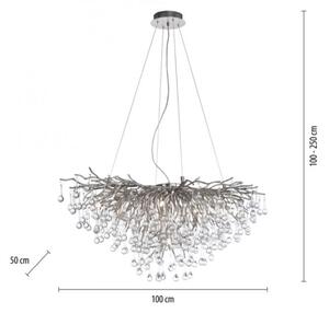 Paul Neuhaus 2192-55 - Lampadario a sospensione con filo ICICLE 10xG9/40W/230V 50x100 cm cromo