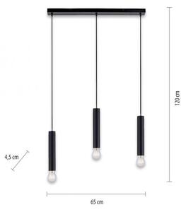 Leuchten Direkt 15618-18 - Lampadario a sospensione con filo BRUNA 3xE27/60W/230V nero