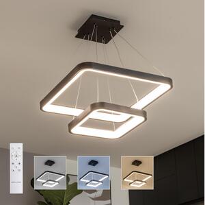 Brilagi - Lampada a sospensione LED dimmerabile con cavo FALCON SLIM LED/78W/230V 50x50 cm nero + telecomando