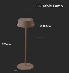 Lampada da tavolo LED da esterno dimmerabile touch ricaricabile LED/2W/5V IP54 marrone