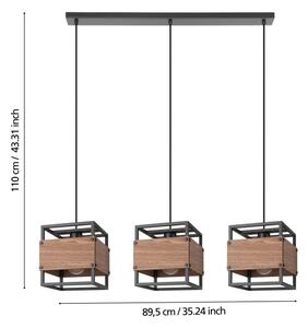 Eglo 43805 - Lampadario a sospensione con filo EVESHAM 3xE27/40W/230V