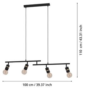 Eglo 900177 - Lampadario a sospensione con filo LURONE 4xE27/10W/230V