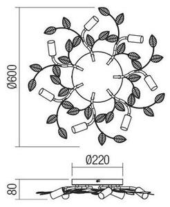 Redo 02-981 - Lampadario a plafone TIARA 7xE14/28W/230V