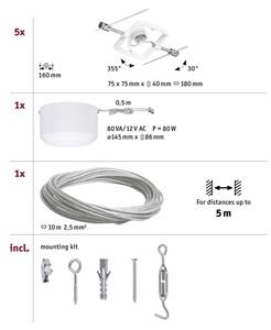 Paulmann 94134 - SET 5x GU5,3/10W Sistema a cavo completo MAC 230V bianco