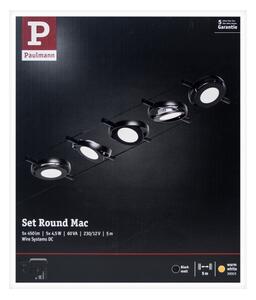 Paulmann 94418 - Set 5xLED/4,5W Sistema completo a cavo ROUNDMAC 230V nero