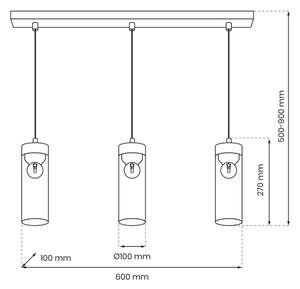 Lampadario a sospensione con filo ELICA 3xE27/60W/230V